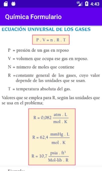 Química Formulario Ảnh chụp màn hình 3