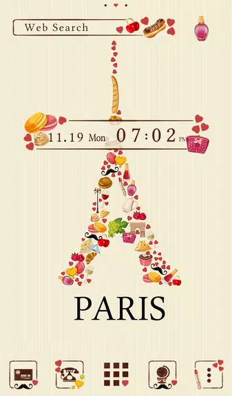 Sweet Paris Theme Ekran Görüntüsü 0