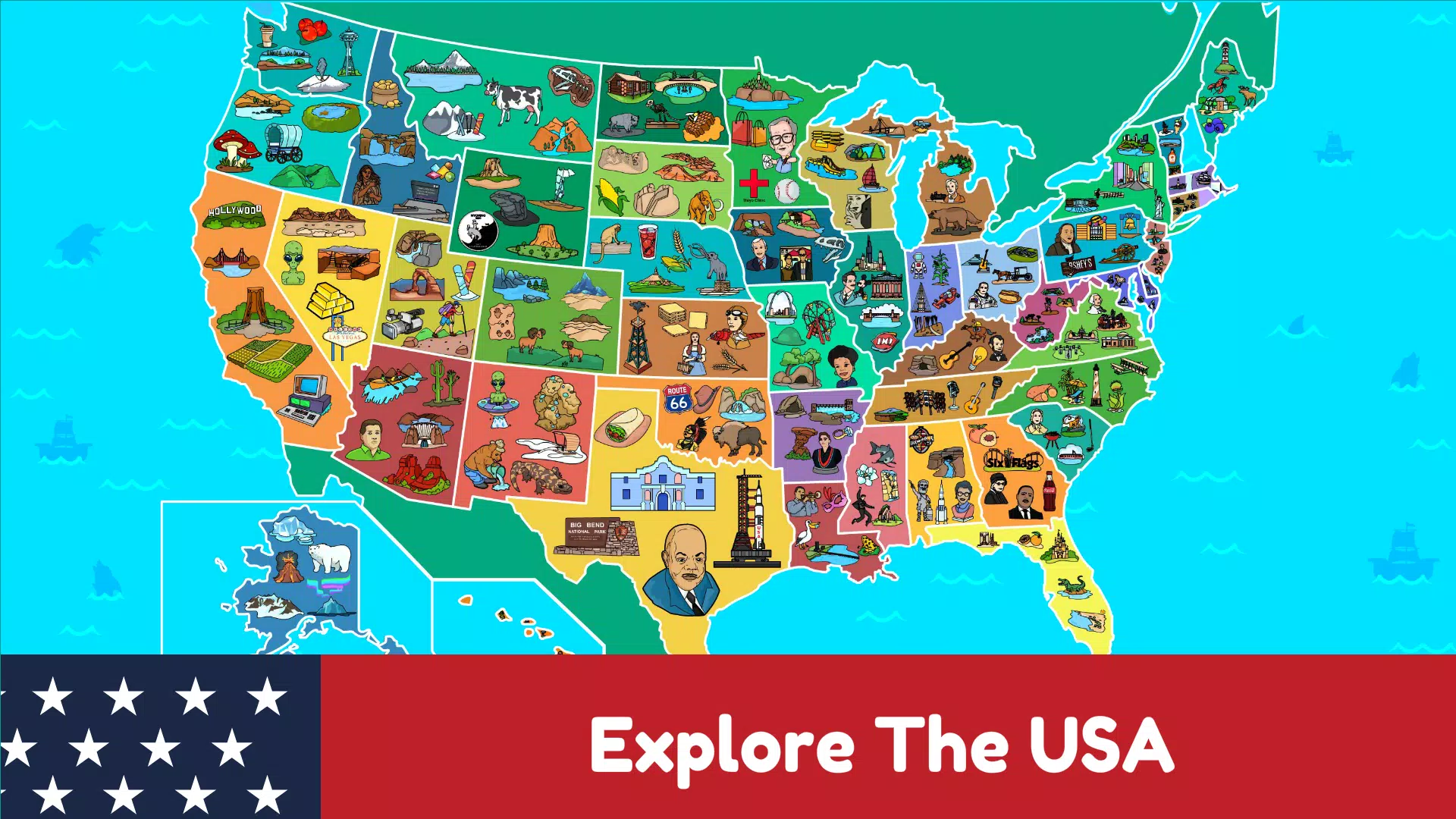 USA Map Kids Geography Games Скриншот 0