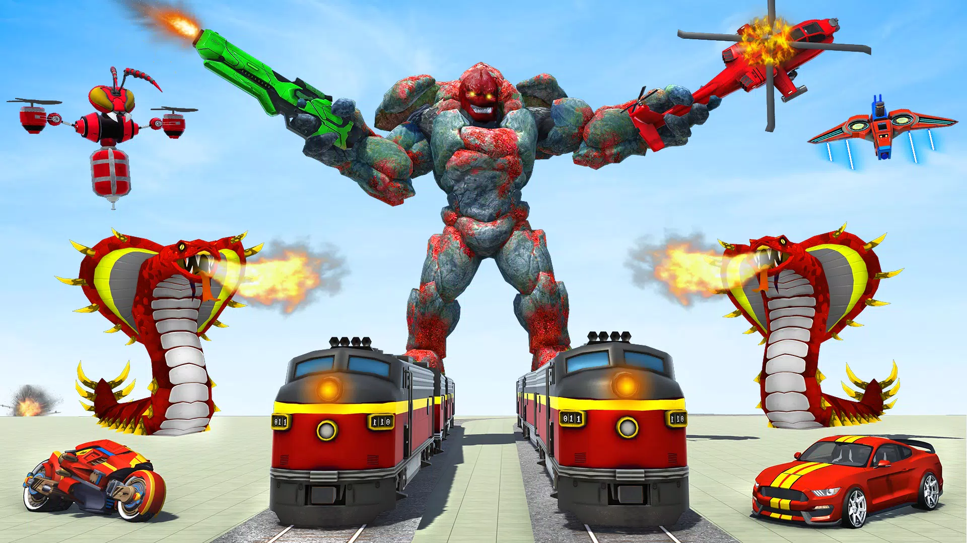 Snake Robot Game - Stone Robot Tangkapan skrin 3