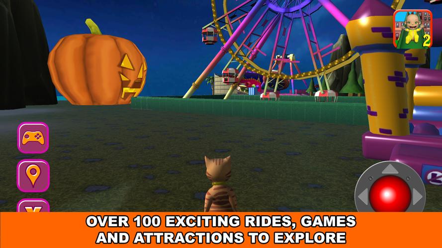 Halloween Cat Theme Park 3D Скриншот 0