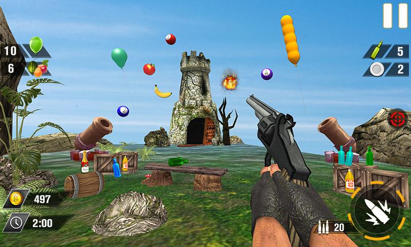 Bottle Gun Shooter Game Mod 螢幕截圖 1
