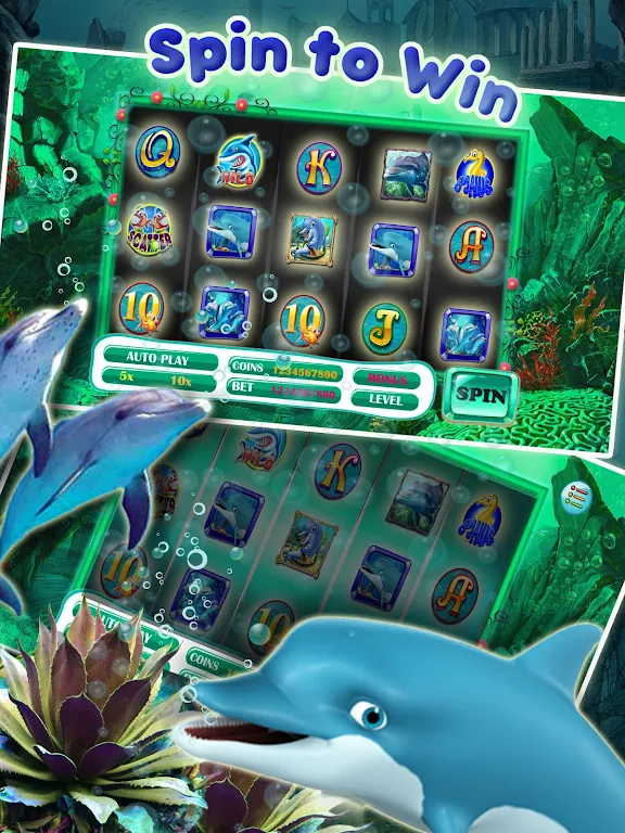 Lucky Dolphin Slots: Free Casino Slot Machines Captura de pantalla 1