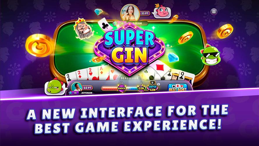 Gin Rummy Super - Card Game Tangkapan skrin 2