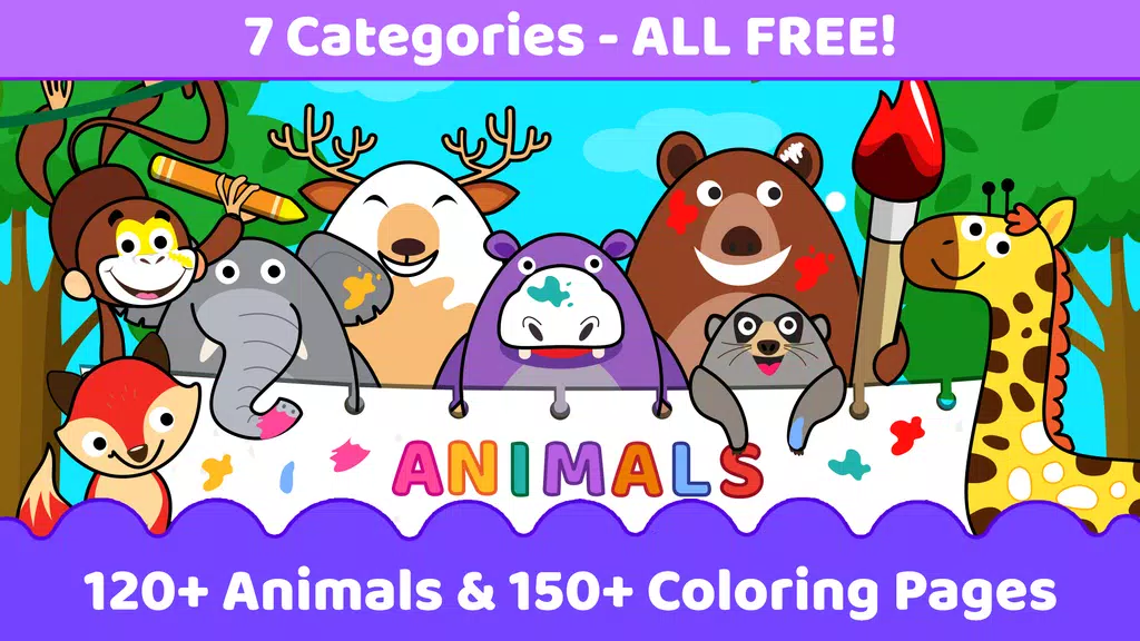 Animals for kids: Color & Draw Capture d'écran 0