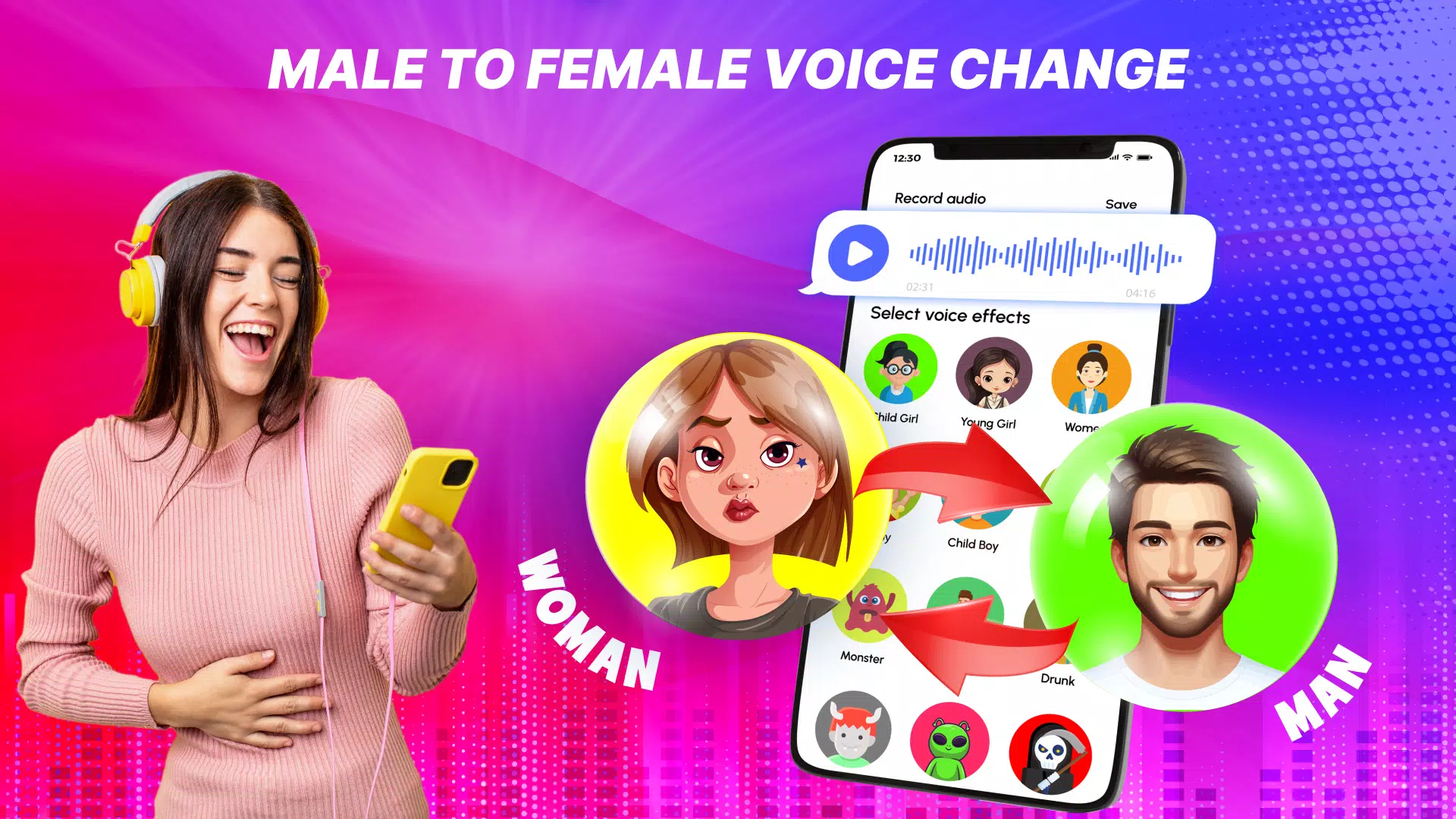 Schermata Voice Changer Male to Female 2