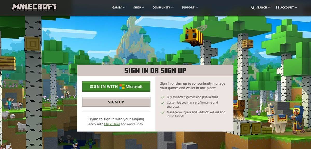 Creating a Minecraft Account