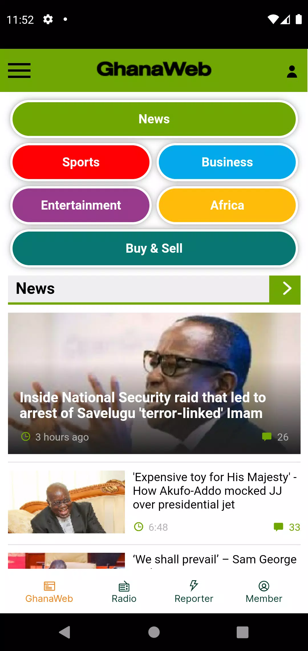 GhanaWeb Screenshot 0