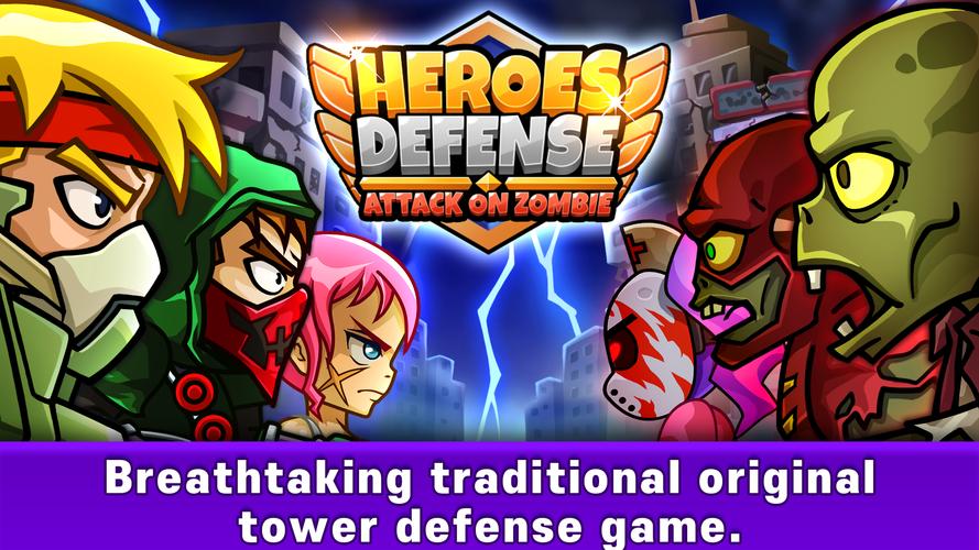 Heroes Defense: Attack Zombie Captura de tela 1