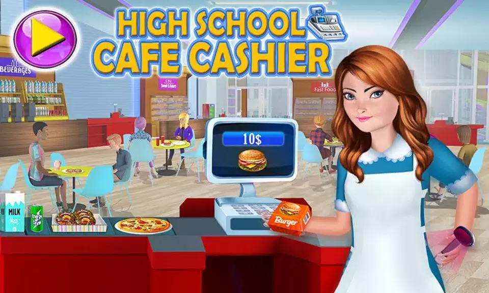 High School Cafe Cashier Games Captura de pantalla 3