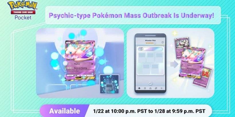 Pokémon TCG Pocket lance un nouvel événement d'épidémie de masse avec Pokémon de type psychique!