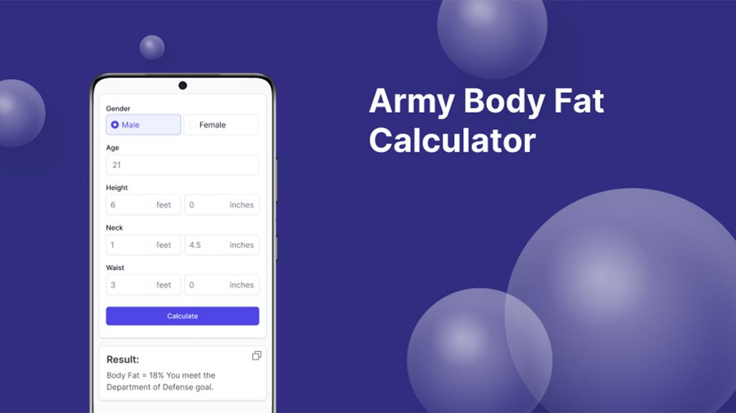 Army Body Fat Calculator Screenshot 2