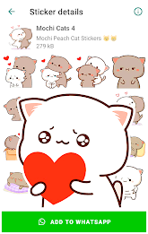 Mochi Cat Stickers for WhatsAp Schermafbeelding 0