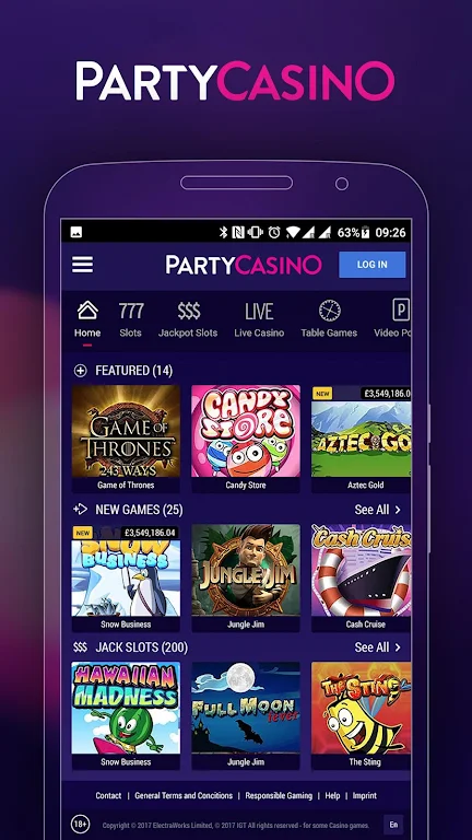 PartyCasino Casino: Roulette, Blackjack, & Slots ภาพหน้าจอ 0