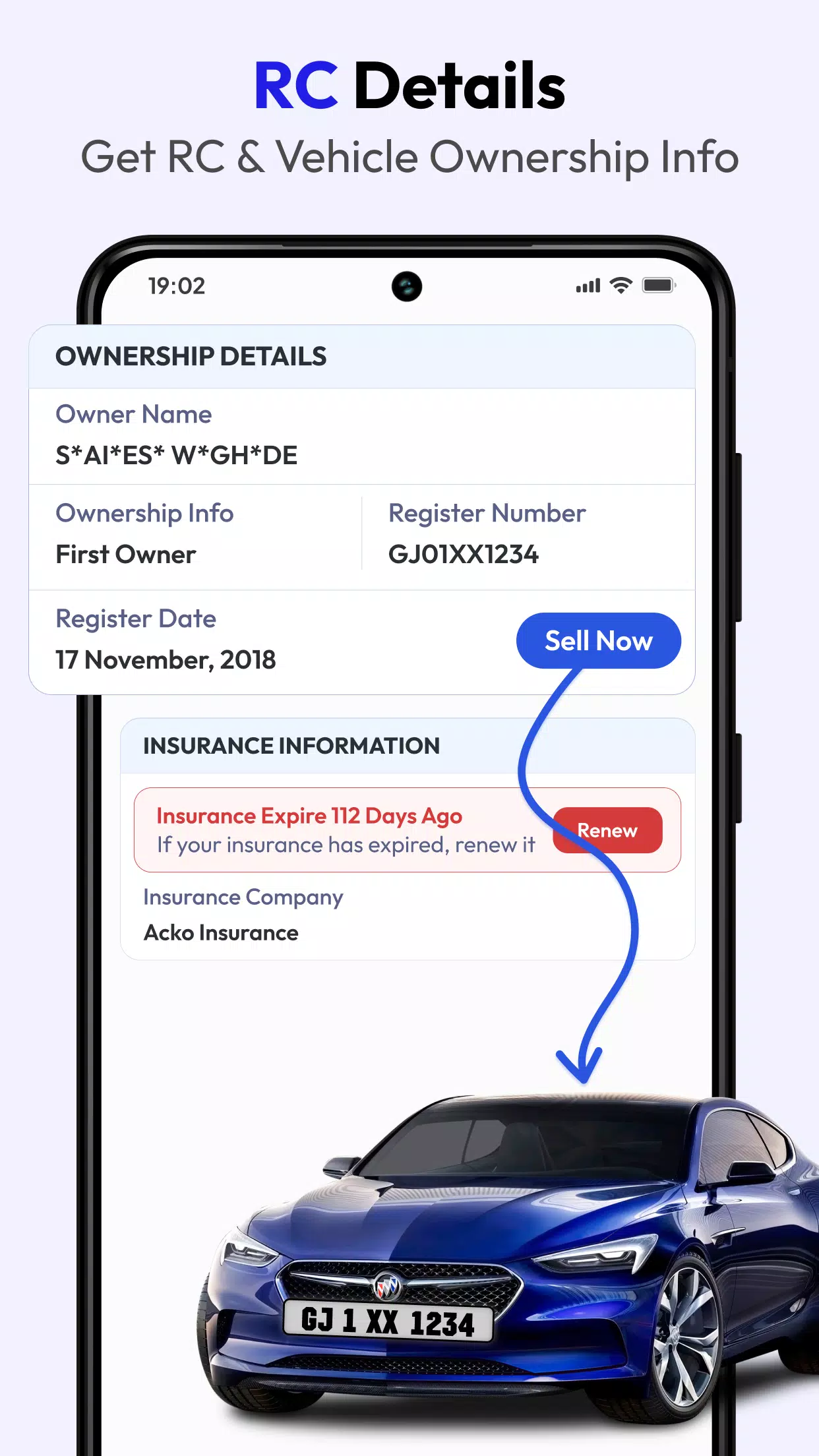 Schermata RTO Vehicle Info 1