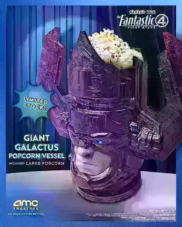 AMC enthüllt Popcorn-Eimer mit Galactus-Thema für die Fantastic Four: First Streets-und es ist riesig