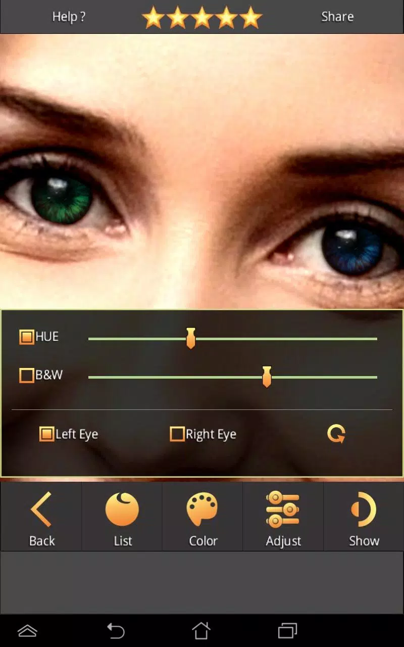 FoxEyes - Change Eye Color Ảnh chụp màn hình 3