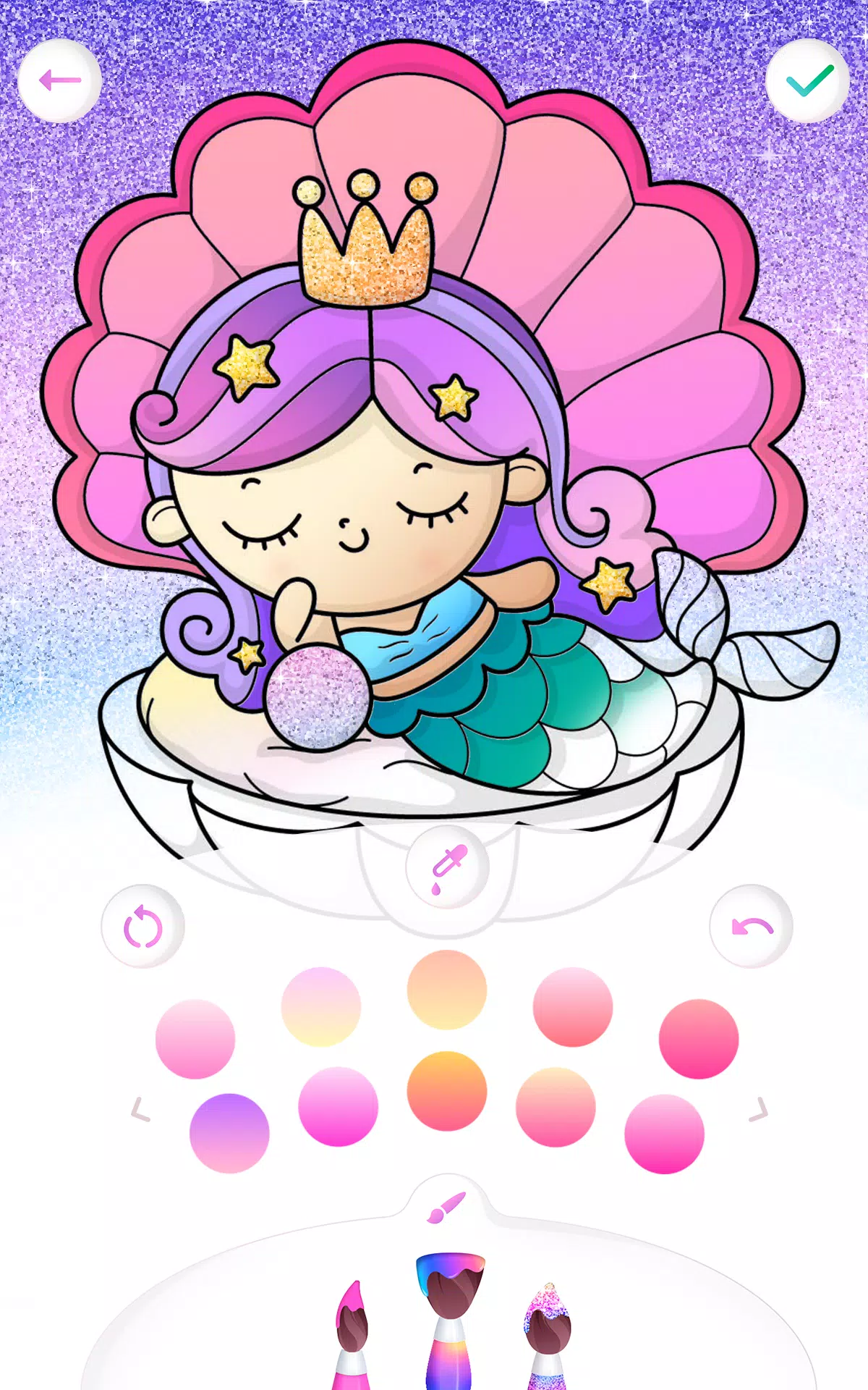 Mermaid coloring book gradient Captura de pantalla 3