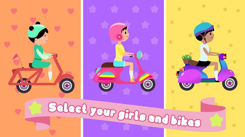 Schermata Girls run bike: Real racing 3