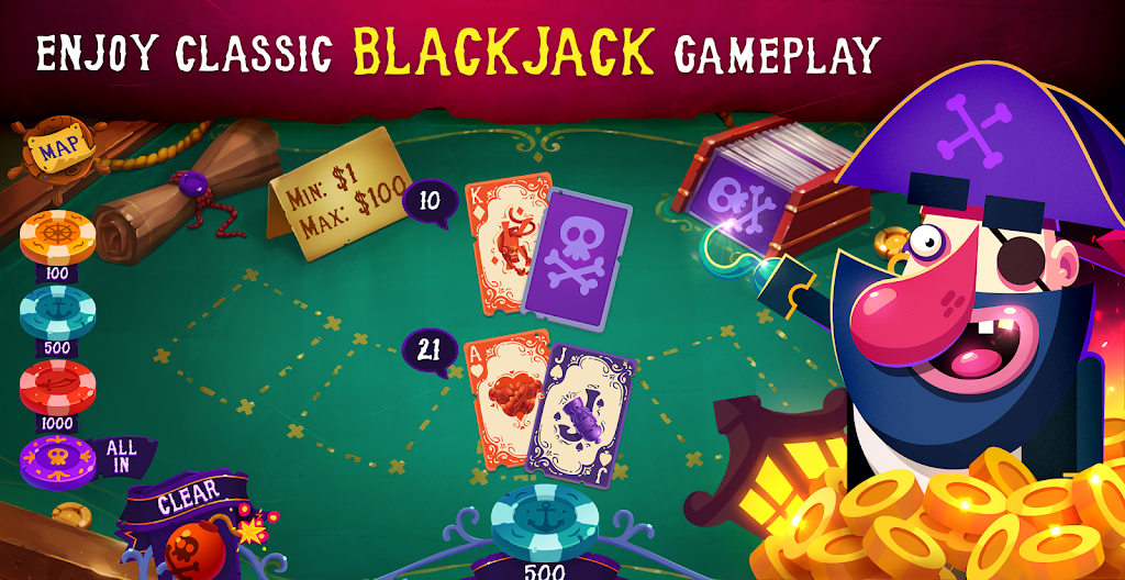 Pirates: Blackjack Free 21 ⚓ Captura de tela 0