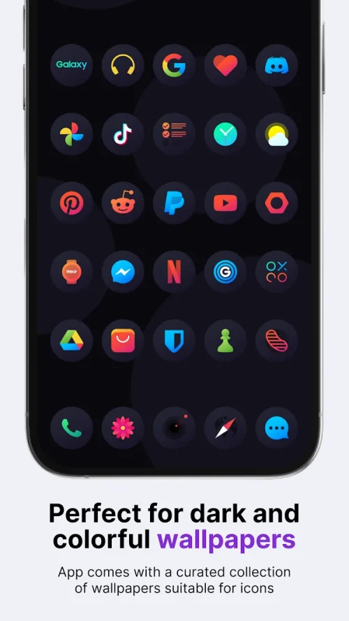 Hera Dark: Circle Icon Pack Ảnh chụp màn hình 1