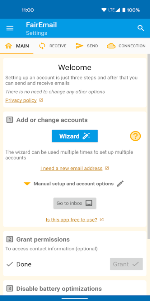 FairEmail, privacy aware email Schermafbeelding 0