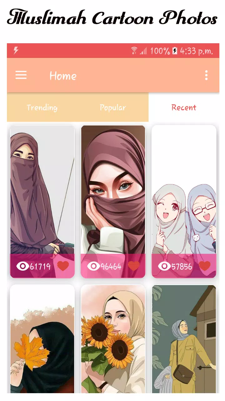 Muslimah Cartoon Wallpapers HD Captura de tela 0