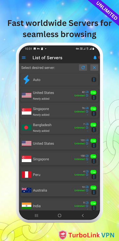 TurboLink VPN - Fast VPN Proxy 螢幕截圖 1