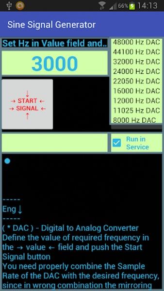 Sine SignalnGenerator Tangkapan skrin 1