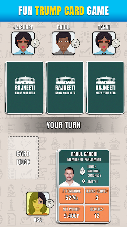 Rajneeti - Trump Card Game ဖန်သားပြင်ဓာတ်ပုံ 0