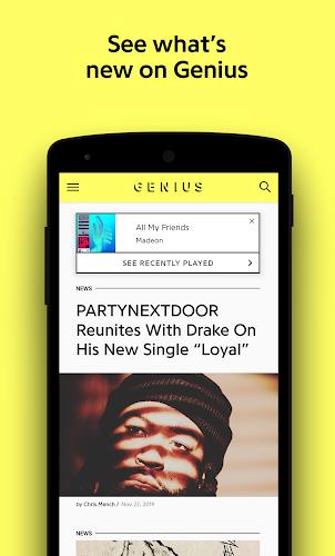 Genius — Song Lyrics Finder ဖန်သားပြင်ဓာတ်ပုံ 0