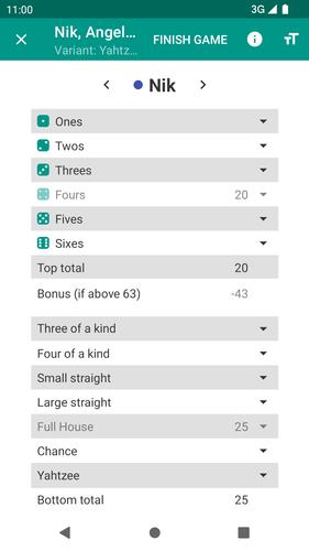 Yatzy Scoring Card স্ক্রিনশট 1