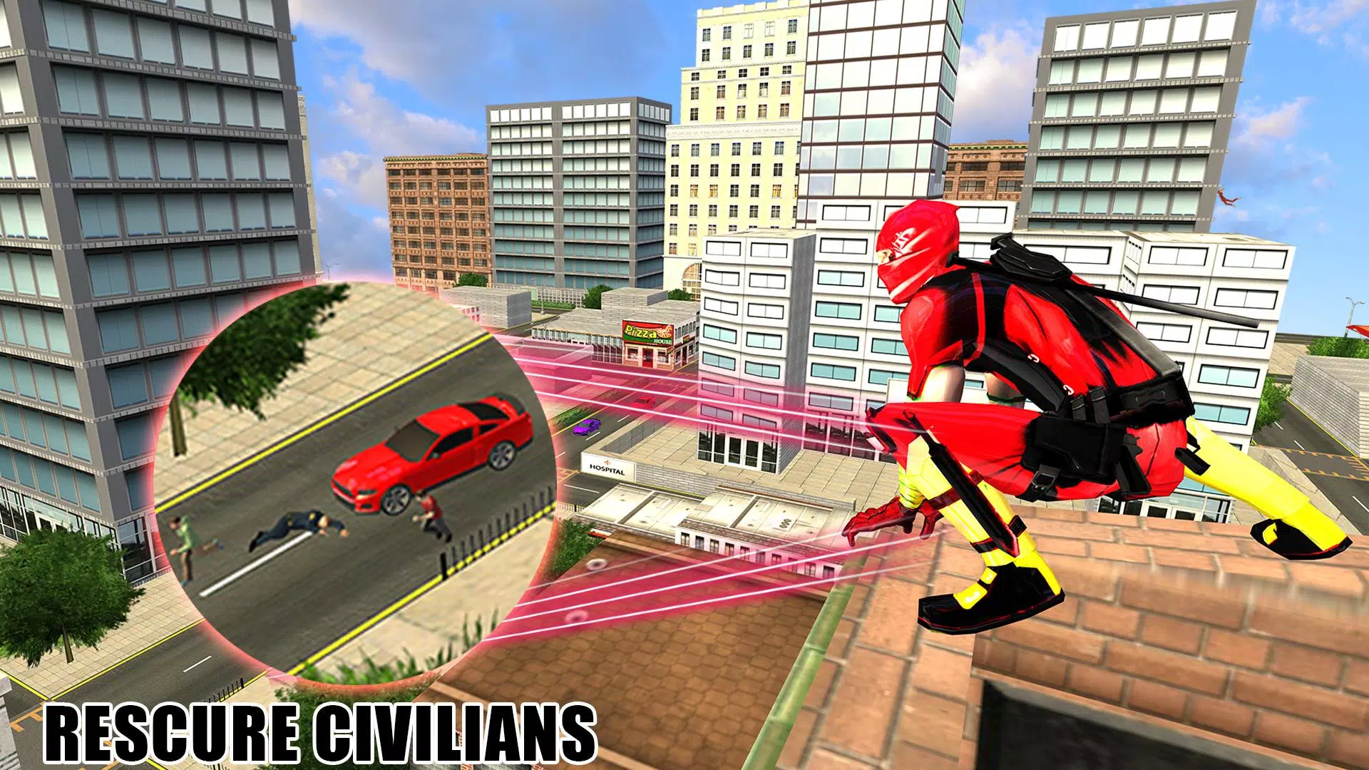 Flying Ninja Hero Crime Chase Captura de tela 3