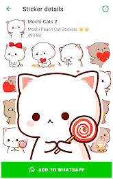 Mochi Cat Stickers for WhatsAp Schermafbeelding 1