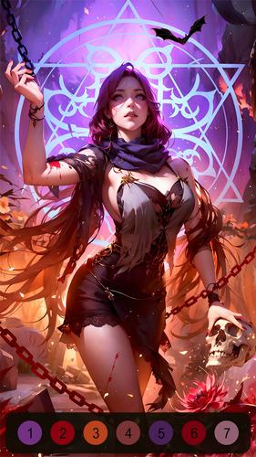 Halloween Witch Coloring Games Tangkapan skrin 0