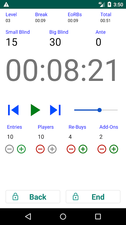 Easy Poker Tournament Timer Ảnh chụp màn hình 2