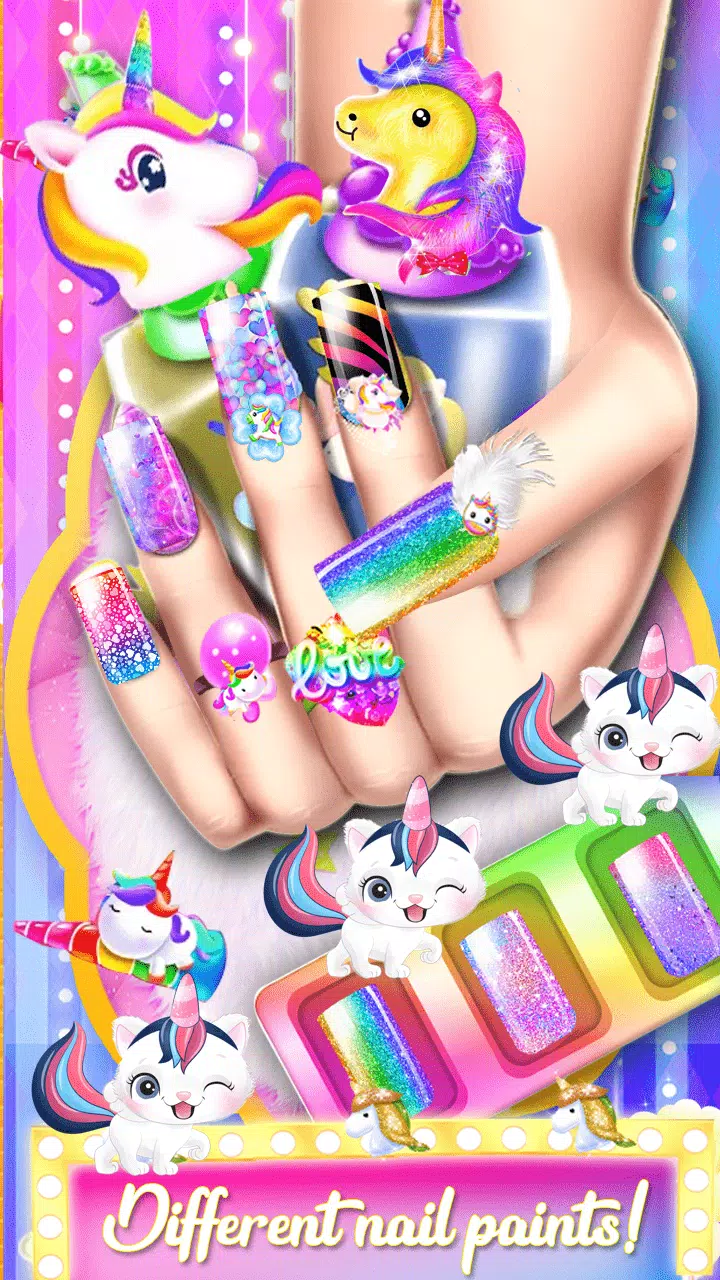 Unicorn Acrylic Nails Makeover Скриншот 0