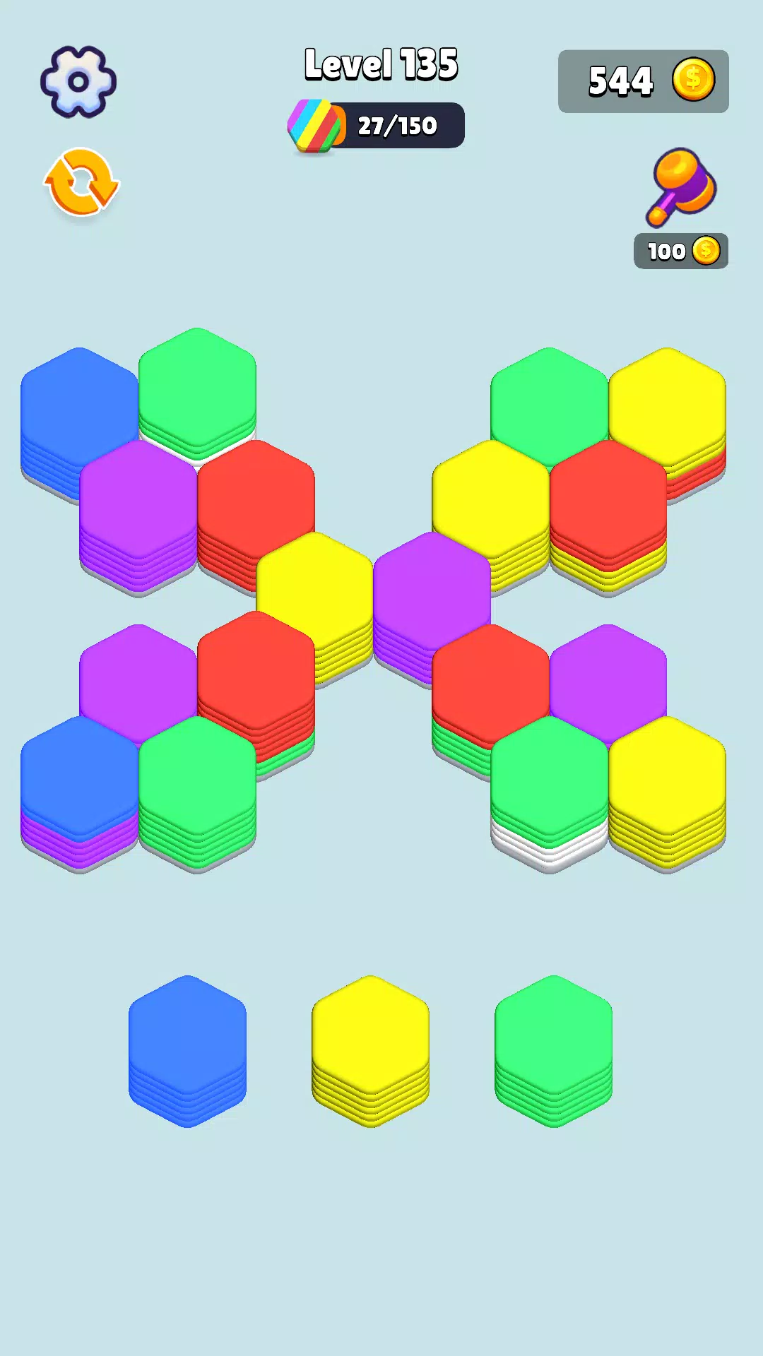 Stack Hexa Sort: Puzzle Match स्क्रीनशॉट 3