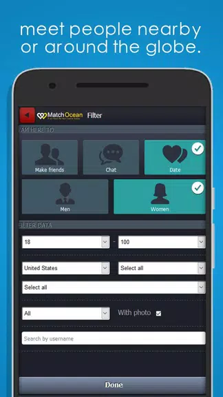 Free Dating App & Flirt Chat - MatchOcean Capture d'écran 2