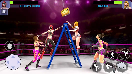 Bad Girls Wrestling Game: GYM Women Fighting Games Ảnh chụp màn hình 1