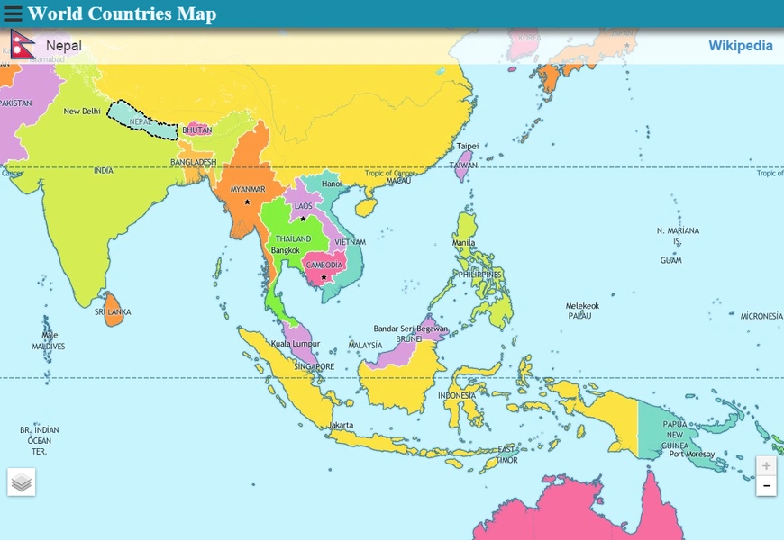 World Countries Map ภาพหน้าจอ 0