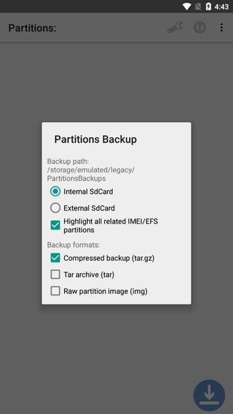 Partitions Backup and Restore স্ক্রিনশট 0