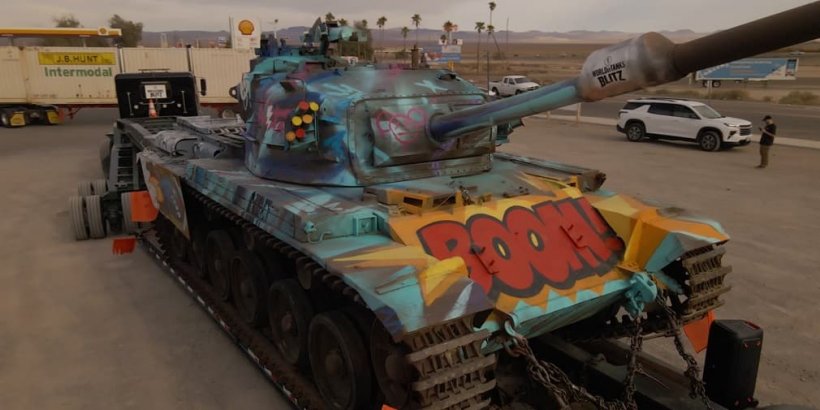 Blitz Goes IRL: Giant Graffitied Tank Embarks on Promo