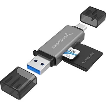 USB-A 및 USB-C 포트와 호환되는 $ 7 마이크로 SD 카드 리더