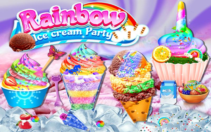 Rainbow Ice Cream Party Ekran Görüntüsü 3