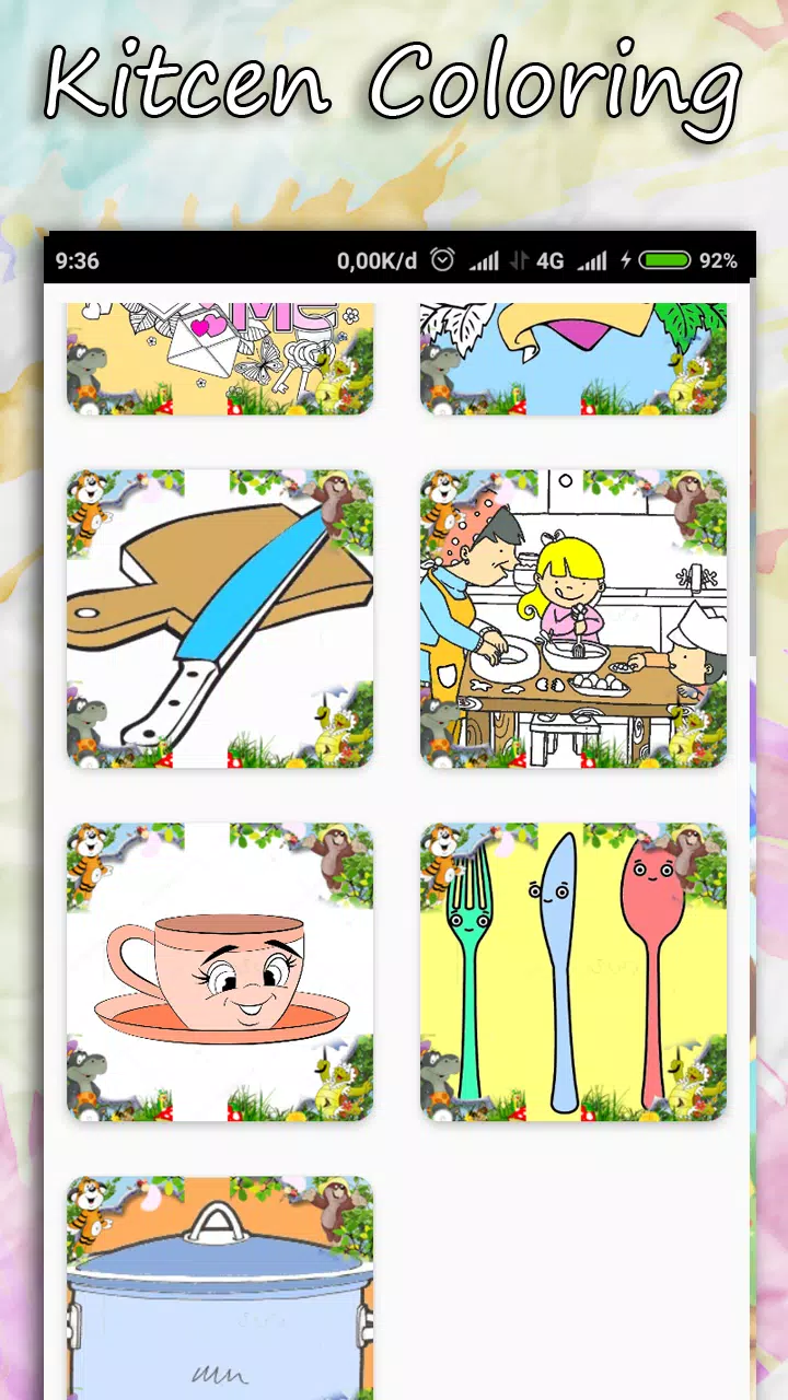 Coloring Kitchen Cooking page Captura de pantalla 1