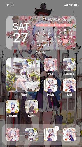 Wow Ayaka Theme - Icon Pack Captura de tela 0