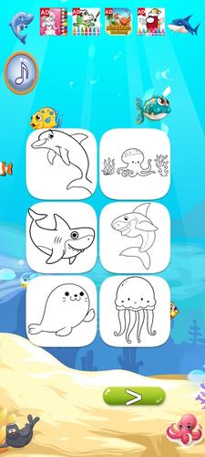 Baby Shark Coloring Book 스크린샷 1