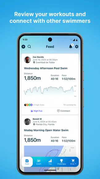 Swim.com: Workouts & Tracking Скриншот 1