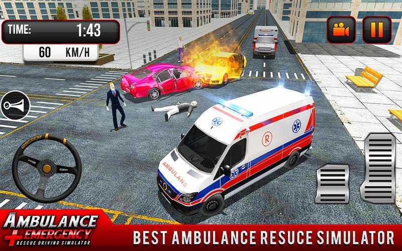 911 Ambulance City Rescue Game Schermafbeelding 2